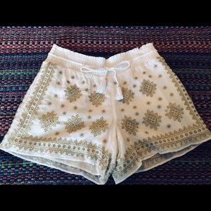 J.Crew Gold Embroidered Shorts XXS